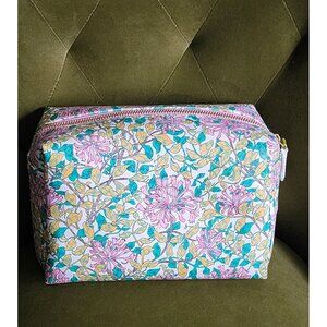 Liberty London Floral Print Cosmetic Bag With Zipper - Multicolor Travel Makeup